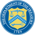 A logo of the US Department of the Treasury