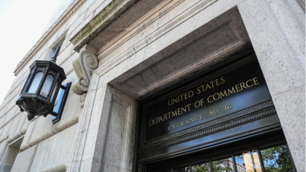 A view of the US Department of Commerce office exterior